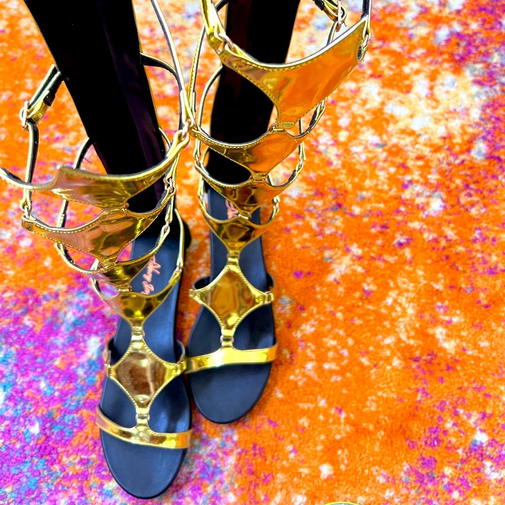New Nancy Jayjii gold gladiator sandals - Picture 15 of 17